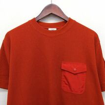 コーエン coen Tシャツ カットソー 鹿の子 切替ポケット リブ 半袖 丸首 綿混 M オレンジブラウン 茶 /HT5 メンズ_画像4