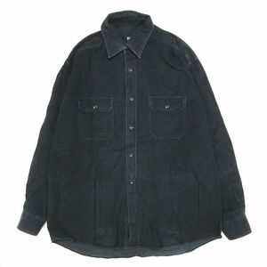 ヒューゴボス HUGO BOSS コーデュロイ シャツ ワークシャツ 長袖 コットン トップス サイズM ブラック 黒 メンズ