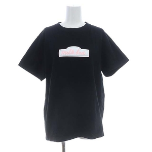 ミルクフェド MILKFED. 23SS SS TEE CREPE Tシャツ カットソー 半袖 ONE SIZE 黒 ブラック /HK ■OS ■SH レディース