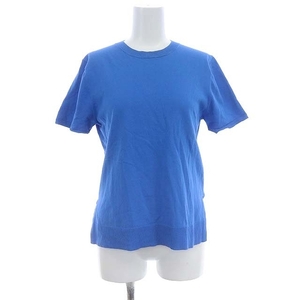 エンフォルド ENFOLD 23SS KNIT T-SHIRT ニットカットソー Tシャツ 半袖 38 青 ブルー /DF ■OS レディース