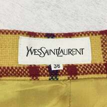 イヴサンローラン YVES SAINT LAURENT スカート ボトムス チェック ひざ丈 黄色 イエロー 36 レディース_画像5