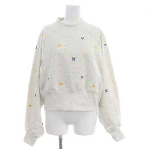 ミルクフェド MILKFED. 23AW EMBROIDERED FLOWER CREWNECK SWEATSHIRT MILKFED スウェット トレーナー 花柄刺繍 裏起毛 長袖 ONE SIZE ライ