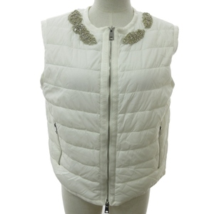  L mano Scervino ERMANNO SCERVINO down vest gilet biju- white white 44 approximately XL size IBO47