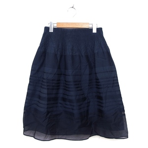  Comme Ca Ism COMME CA ISM skirt flair long chiffon easy border L navy blue navy /NT5 lady's 