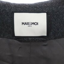 マックスアンドモイ MAX & MOI ショールカラーコート ロング ベルト付き ウール 38 M グレー /YQ ■OS レディース_画像3