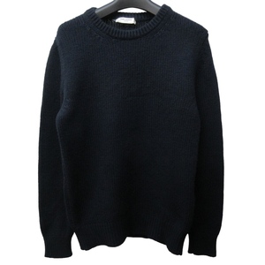  sun rolan Paris SAINT LAURENT PARIS 453747 Y1SA1 cashmere 100% crew neck knitted sweater long sleeve Italy made navy blue navy XS 0205