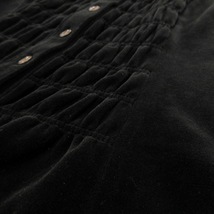 トラサルディ TRUSSARDI デザインシャツ ベロア 長袖 ブラック 40 Lサイズ相当 0204 IBO47 レディース_画像6
