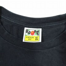 アベイシングエイプ A BATHING APE サル プリント ロゴスリーブ Tシャツ トップス 長袖 黒 ブラック 004LTH201003X サイズXL メンズ_画像4