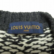 美品 20AW ルイヴィトン LOUIS VUITTON ディストーテッド モノグラム クルーネック ニット セーター 長袖 ノルディック調 ウール HJN85W_画像7