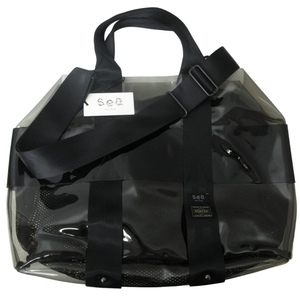 未使用品 ポーター PORTER ×シーニューヨーク Sea NEW YORK TOTE BAG 2WAY PVCショルダーバッグ 黒 ブラック ACS20-05 IBO47 0212 メンズ