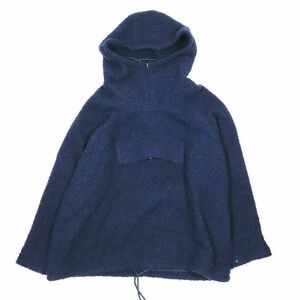 オーラリー AURALEE ALPACA WOOL LENO CLOTH PARKA ハーフジップ フーディ パーカ ジャケット 長袖 プルオーバー ネイビー 4 メンズ