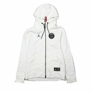 ナイキ NIKE ×PARIS SAINT GERMAIN ジップアップ パーカー フーディ スウェット ジャージ アウター ホワイト M メンズYBA1