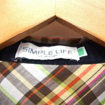 シンプルライフ SIMPLE LIFE BY RENOWN チェック シャツ ブラウス 半袖 コットン 綿 マルチカラー /FT18 レディース_画像3