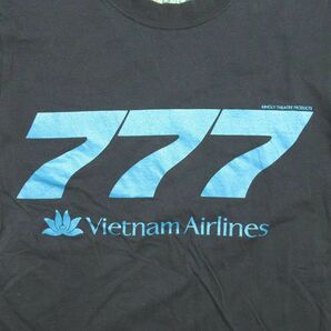 キングリーシアタープロダクツ KINGLY THEATRE PRODUCTS Vietnam Airlines Boeing 777 プリント Tシャツ カットソー 半袖 クルーネック 黒の画像3