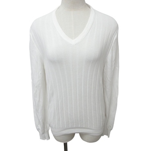 グランサッソ GRAN SASSO ニット セーター ホワイト 白 約Mサイズ 0214 メンズ