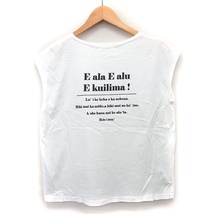 アーバンリサーチ サニーレーベル URBAN RESEARCH Sonny Label カットソー Tシャツ 英字 プリント 切替リブ 半袖 F 白 /HT10 レディース_画像2