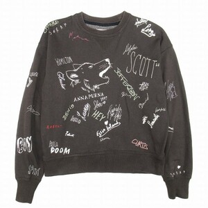 19awi The bell ma Ran etoile sweat Logo print reverse side nappy sweatshirt V gadget cotton poly- pull over 34 charcoal 