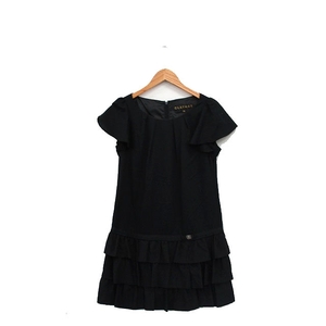  Clathas CLATHAS One-piece short sleeves tia-dogya The - knees height simple 38 black black /KT17 lady's 