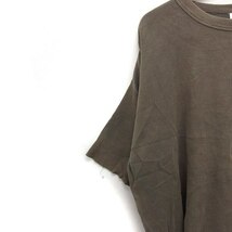 アールエヌエーエヌ RNA-N ワッフル Tシャツ カットソー 五分袖 丸首 切りっぱなし 無地 コットン 綿 M カーキ /FT14 レディース_画像5