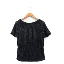 ナチュラルビューティーベーシック NATURAL BEAUTY BASIC カットソー Tシャツ 半袖 丸首 シンプル M ネイビー 紺 /KT14 レディース_画像2