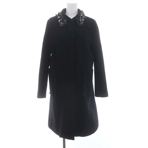  Chesty Chesty collar equipment ornament turn-down collar coat outer long 1 black black /HK #OS lady's 