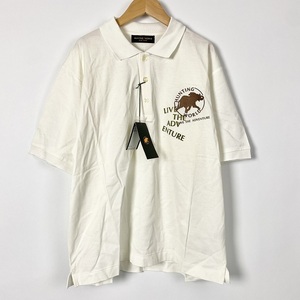 ハンティングワールド HUNTING WORLD ポロシャツ Tシャツ 半袖 ロゴ 刺繍 白 ホワイト XL メンズ