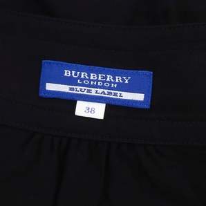 バーバリーブルーレーベル BURBERRY BLUE LABEL フリル 半袖 ワンピース 膝丈 パフスリーブ 38 黒 ブラック /ES ■OS レディースの画像3