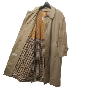 アクアスキュータム AQUASCUTUM 美品 ヴィンテージ 90s ステンカラーコート ジャケット ライナー付 コットン 英国製 ベージュ 0218 メンズ