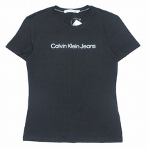 未使用品 20SS カルバンクラインジーンズ Calvin Klein Jeans SLIM INSTIT LOGO TEE ロゴ プリント Tシャツ スリム/4 レディース_画像1