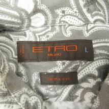 美品 エトロ ETRO ペイズリー シャツ カットソー トップス 長袖 コットン イタリア製 SLIM FIT サイズL グレー メンズ/7/◎ME2_画像7