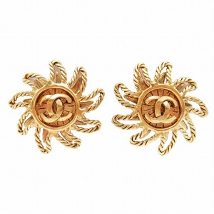 94A 90s vintage シャネル CHANEL イヤリング 太陽モチーフ ココマーク GP クリップ式 イヤーアクセサリー 総重量23.8g ゴールド◎ME2