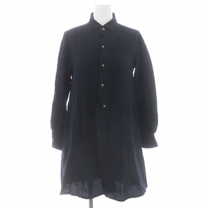  low bs and navy blue fe comb .nzRobes & Confections wool tunic shirt long sleeve half button 1 navy blue navy /MI #OS lady's 