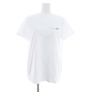 アーペーセー A.P.C. ロゴTシャツ カットソー 半袖 L 白 ホワイト 黒 ブラック /DO ■OS レディース