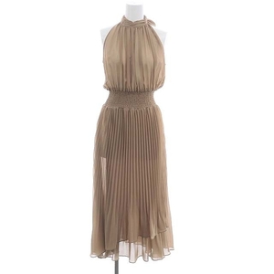 ハーリップトゥ Her lip to Pleated Chiffon Ribbon Midi Dress ワンピース ドレス プリーツ ホルターネック シフォン ロング ノースリーブ