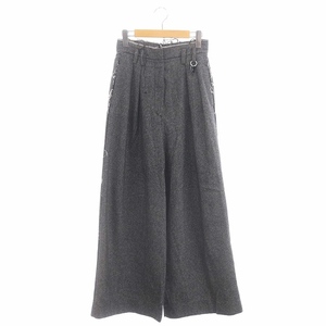  diesel DIESEL fringe wide pants zipper fly wool checker pattern 26 black gray black /MI #OS lady's 