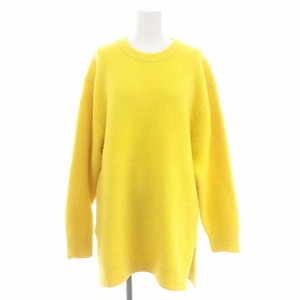 エイチビューティアンドユース HAMILTON LAMBS WOOL CREW NECK KNIT ニット セーター 長袖 クルーネック ウール 黄色 /MI ■OS レディース