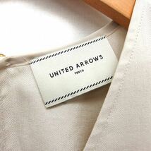 ユナイテッドアローズ UNITED ARROWS カットソー タック Vネック 透け感 ノースリーブ 38 アイボリー /NT16 レディース_画像3