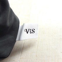 ビス ViS オールインワン サロペット ツーピース風 シンプル 無地 シワ加工 半袖 Vネック S チャコール 灰 /HT13 レディース_画像4