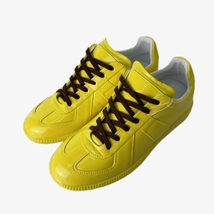 未使用品 メゾンマルジェラ 22 Maison Margiela 22 Sneakers S038-MM FEMALE SHOES MAIN レザー スニーカー 36 黄色 イエロー S37WS0582■G_画像2