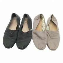 トムス TOMS スリッポン 2点 セット まとめ売り スニーカー ローカット シューズ キャンバス ロゴ 靴 M13/30.0 黒 ブラック ベージュ_画像1