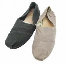 トムス TOMS スリッポン 2点 セット まとめ売り スニーカー ローカット シューズ キャンバス ロゴ 靴 M13/30.0 黒 ブラック ベージュ_画像2