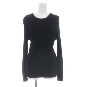  Prada PRADA 22SS crew neck knitted cut and sewn rib long sleeve 40 black black DNA964 /HS #OS lady's 