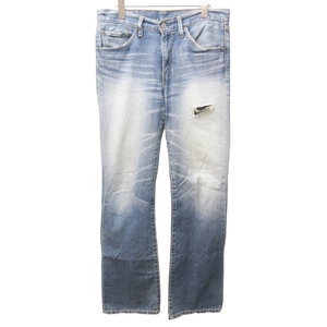 リーバイス Levi's 517-03 デニムパンツ ジーンズ ダメージ加工 ブーツカット ボタン裏刻印V14 青 ブルー 系 32 IBO47 0220 メンズ