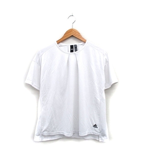 アディダス adidas 国内正規品 カットソー Tシャツ 半袖 ギャザー ロゴ ワンポイント XS ホワイト 白 /KT20 メンズ