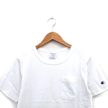 チャンピオン CHAMPION カットソー Tシャツ 半袖 胸ポケット ワンポイント ロゴ S ホワイト 白 /KT15 メンズ_画像4