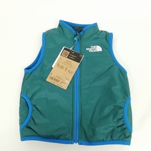 未使用品 ザノースフェイス THE NORTH FACE NYB82345 Baby Reversible Cozy Vest ベビー リバーシブル コージー ベスト 80 グリーン ネイビ