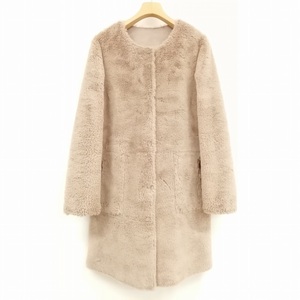  Anayi ANAYI beautiful goods fake mouton fake fur reversible no color coat 34 beige group lady's 