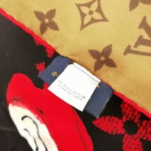 ルイヴィトン LOUIS VUITTON MP1940 山本寛斎 コラボ モノグラム 歌舞伎 大判 スカーフ 約90cm×90cm シルク 美品 マルチ その他_画像7