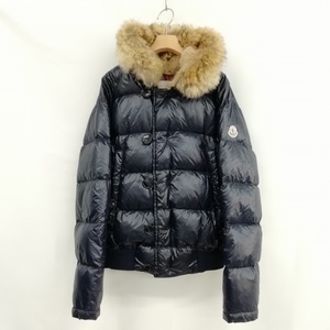 モンクレール MONCLER 41323 BULGARIE ブルガリ フーデット ダウン ジャケット パーカー コヨーテ ラビット ファー 1 ネイビー メンズ