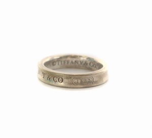 ティファニー TIFFANY & CO. 指輪 ナローリング 1837 ロゴ AG925 9号 シルバーカラー /AQ ■GY18 レディース